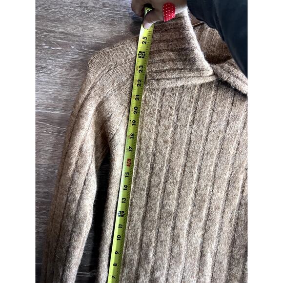 Lita by Ciara Wool blend Sweater collar long sleeves Brown Sz XXS Made in Italy - Picture 5 of 8